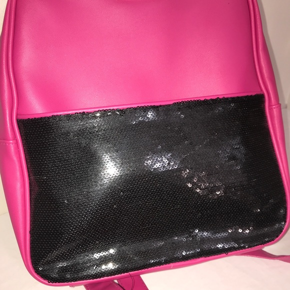 Juicy Couture Hot Pink Black Sequin Bling Backpack - Picture 15 of 16